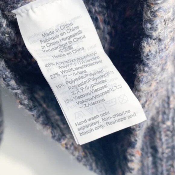 MADEWELL Pleat-Shoulder Pullover Sweater \\ Size XS // Marled Wool-Blend - Picture 6 of 6